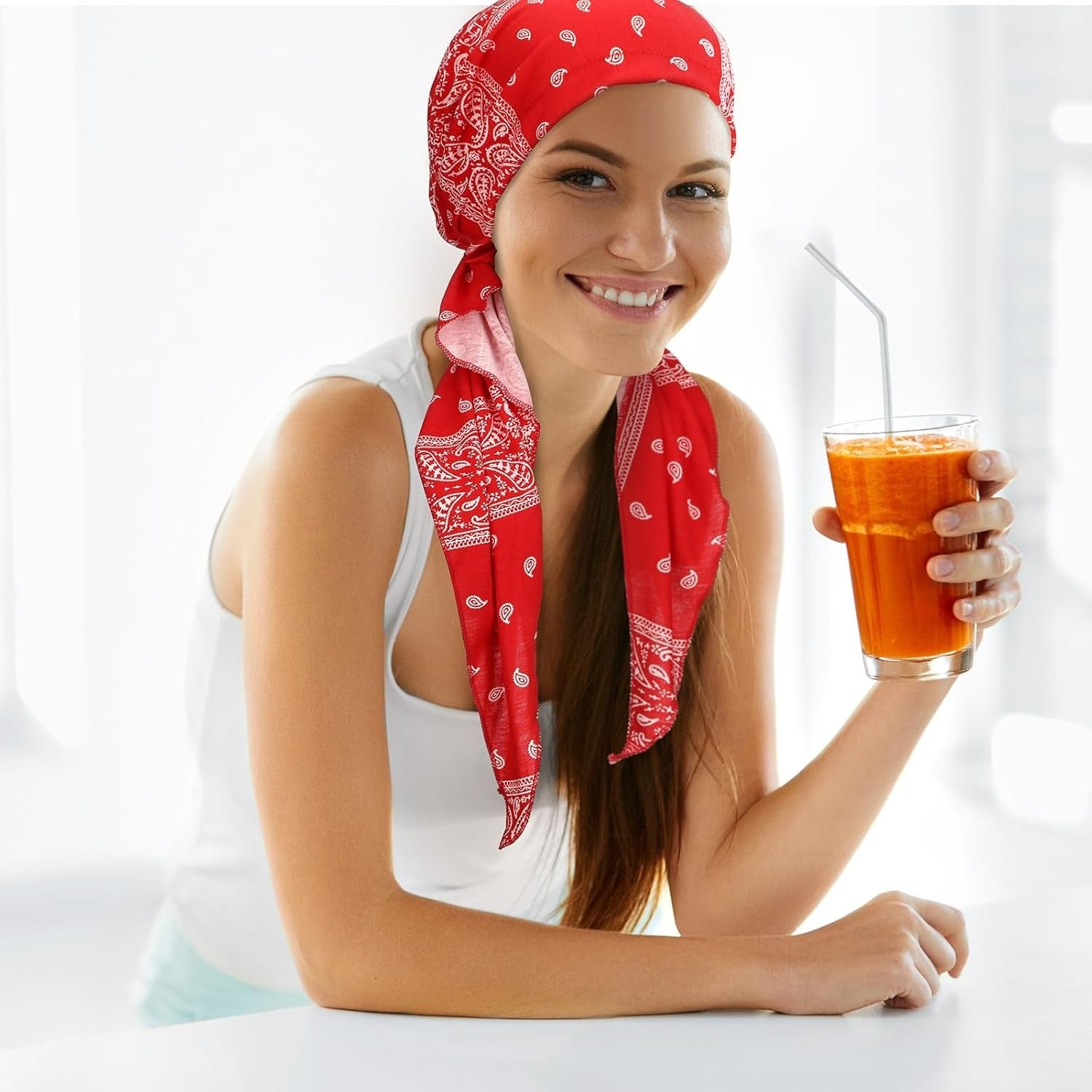 4 Pcs Women Head Scarf Pre Tied Chemo Caps Slip On Turban Headwear Cancer Head Wraps Beanie Hat BandanaPolyester Fibre (Polyester)|Headbands|GlamGlobal