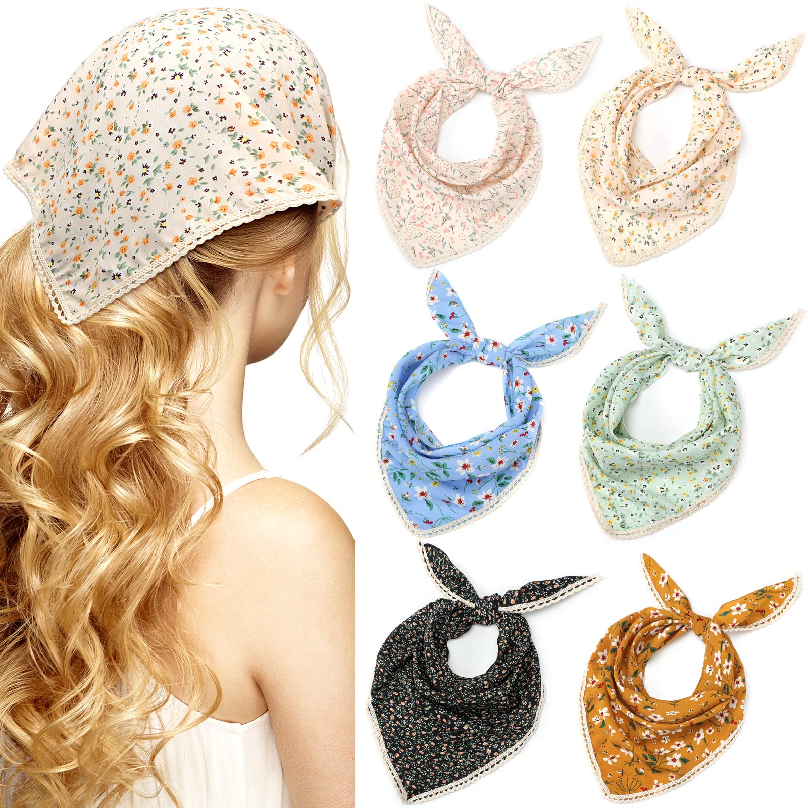 Elegant floral bohemian print headscarf-floral | GlamGlobal Headscarf style design Headscarf is simple to wear