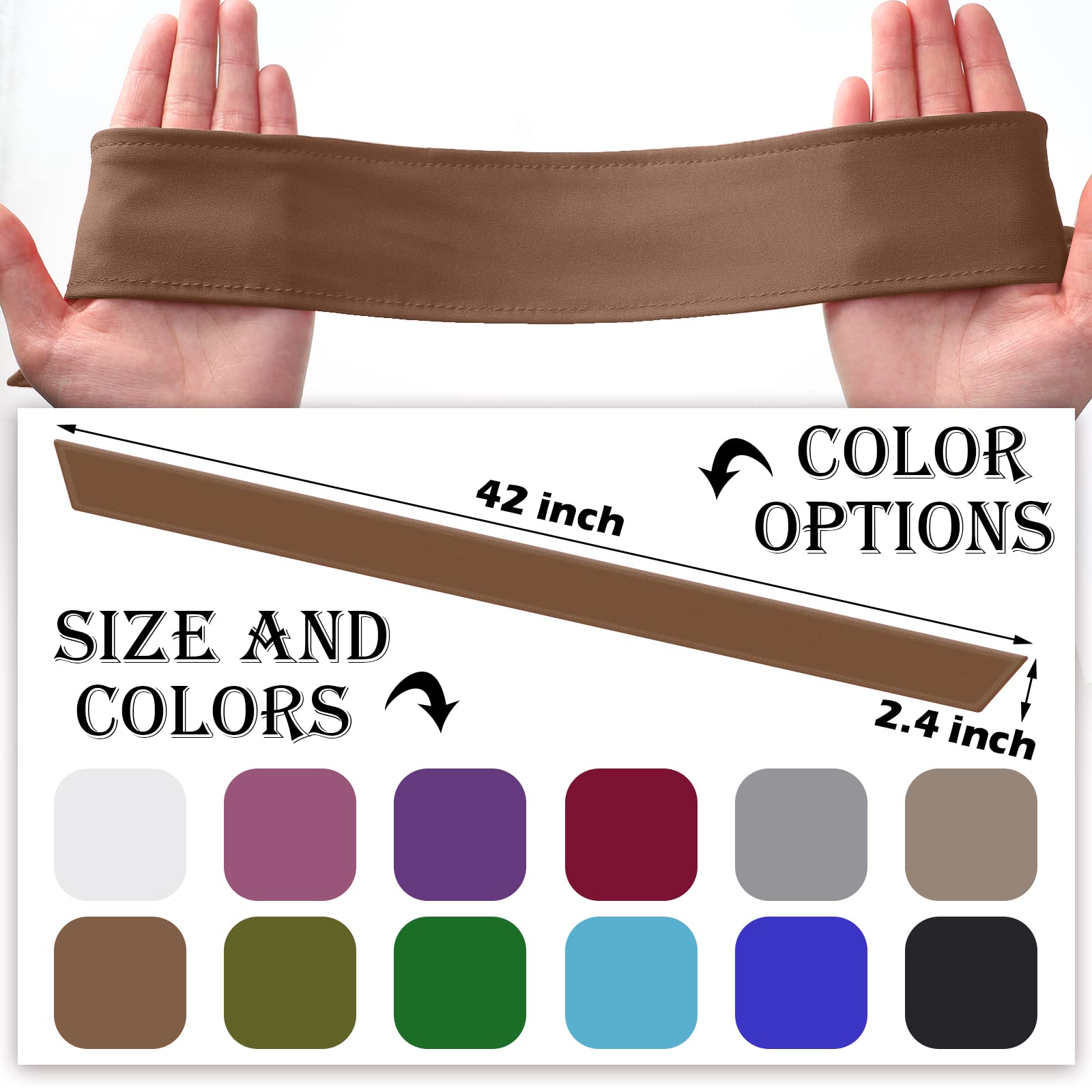 12 Pack Head Tie Headbands For Men Women  Karate Headbands Adjustable Elastic Bandana Sweatbands Athletic Hair Wrap Bands For Sports Tennis Basketball Running Workout|Headbands|GlamGlobal