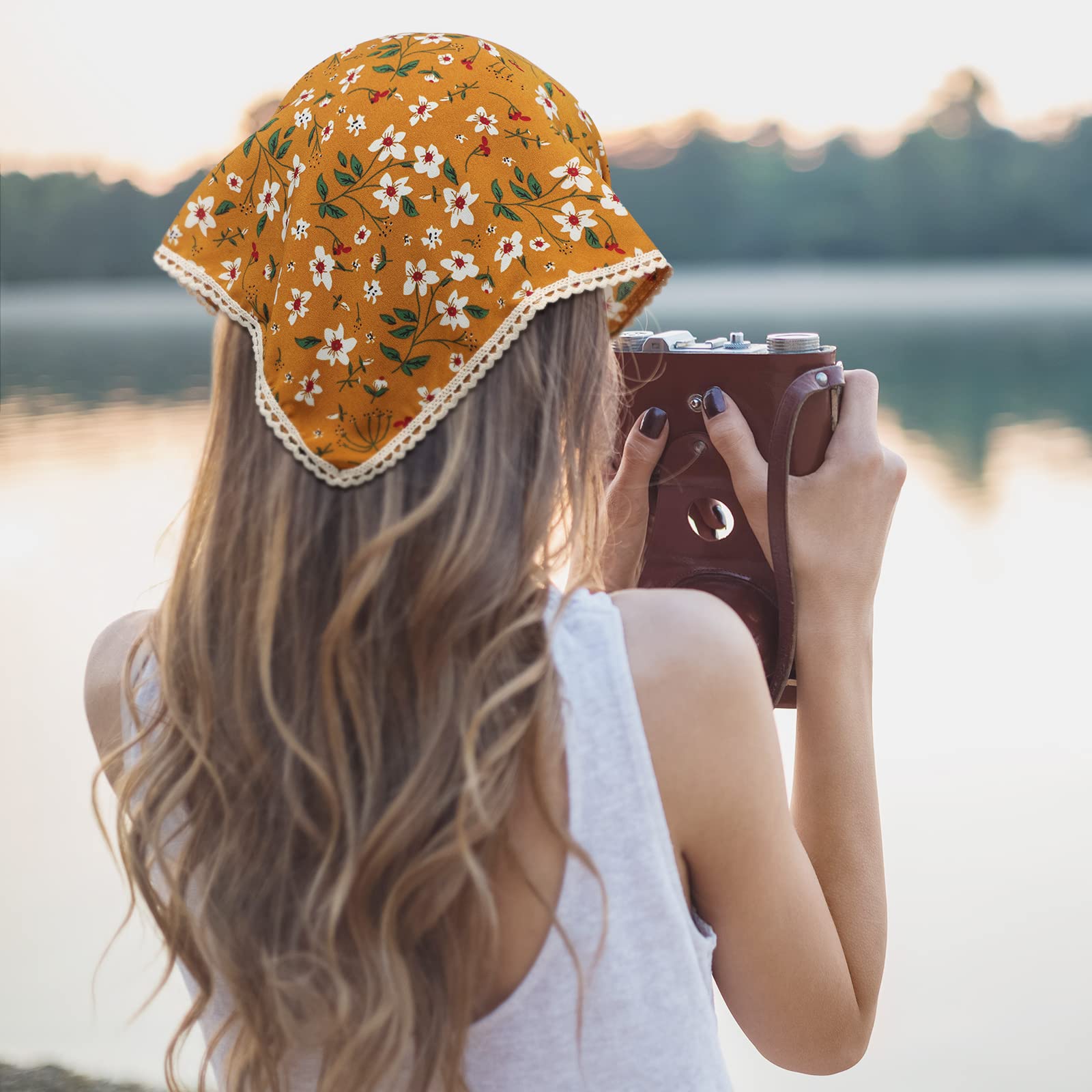 Elegant floral bohemian print headscarf-floral | GlamGlobal Headscarf style design Headscarf is simple to wear